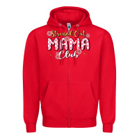 Red stressed out mama club Zipper Hoodie - MaliasSmallBusiness