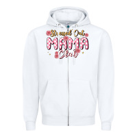 White stressed out mama club Zipper Hoodie - MaliasSmallBusiness