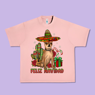 Chihuahua Feliz Navidad Urban Heavy Tee Designed By Jahusdesignshop