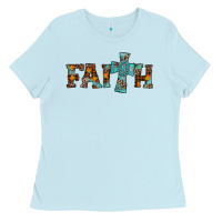 Baby Blue faith thanksgiving cross Ladies Tee - AdoDesignShop