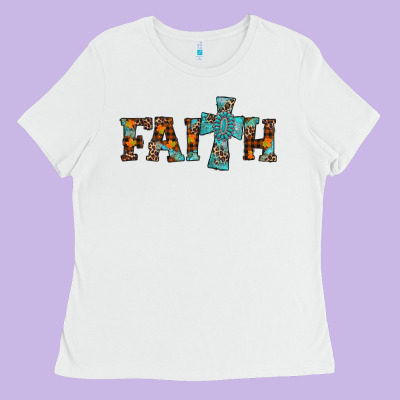 Faith Thanksgiving Cross Ladies Tee Designed By Adodesignshop