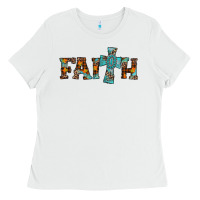 White faith thanksgiving cross Ladies Tee - AdoDesignShop