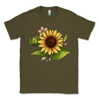 Army Green sunflower Classic Tee - JahusDesignShop