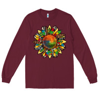 Burgundy autism awareness cowhide leopard sunflower Long Sleeve Tee - Artiststas