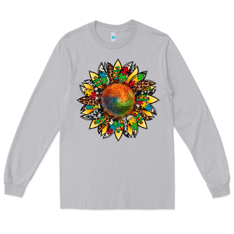 Autism Awareness Cowhide Leopard Sunflower Long Sleeve Tee by Artiststas | Teevron