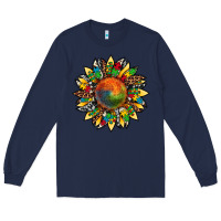 Navy autism awareness cowhide leopard sunflower Long Sleeve Tee - Artiststas