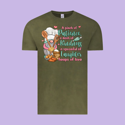 A Pinch Of Patience A Dash Of Kindness A Spoonful Vintage Tee Designed By Jahusdesignshop