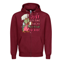 Burgundy waiting for my sourdough to rise Zipper Hoodie - MaliasSmallBusiness