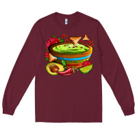 Burgundy guacamole Long Sleeve Tee - AdoDesignShop