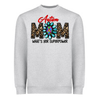 Heather Grey autism Heavyweight Sweatshirt - CowhideDigitalArt