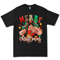 Black Merry Christmas Caucasian girl sneakers Premium Tee - RanaPortraitStore