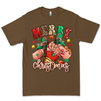 Cacao Merry Christmas Caucasian girl sneakers Premium Tee - RanaPortraitStore
