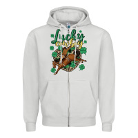 Dove Grey lucky cowboy Zipper Hoodie - MaliasSmallBusiness