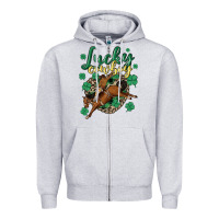 Heather Grey lucky cowboy Zipper Hoodie - MaliasSmallBusiness