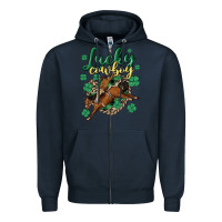 Navy lucky cowboy Zipper Hoodie - MaliasSmallBusiness