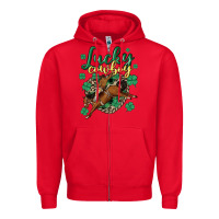 Red lucky cowboy Zipper Hoodie - MaliasSmallBusiness