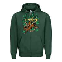 Sports Green lucky cowboy Zipper Hoodie - MaliasSmallBusiness