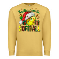 Antique Gold santa's favorite softball bbs Premium Sweatshirt - BundleAndBundleShop