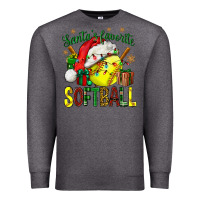 Charcoal Heather santa's favorite softball bbs Premium Sweatshirt - BundleAndBundleShop