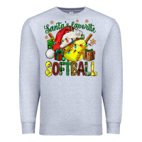 Heather Grey santa's favorite softball bbs Premium Sweatshirt - BundleAndBundleShop