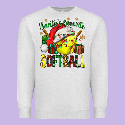 Santa's Favorite Softball Bbs Premium Sweatshirt Designed By Bundleandbundleshop