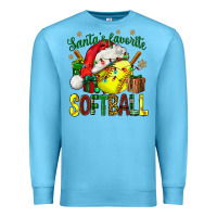 Ocean Blue santa's favorite softball bbs Premium Sweatshirt - BundleAndBundleShop