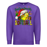 Purple santa's favorite softball bbs Premium Sweatshirt - BundleAndBundleShop