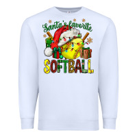White santa's favorite softball bbs Premium Sweatshirt - BundleAndBundleShop