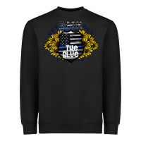 Black back the blue Heavyweight Sweatshirt - CowhideDigitalArt