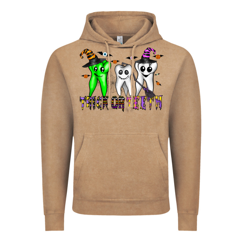 Trick Or Teeth Vintage Hoodie by CowhideDigitalArt | Teevron