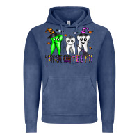 Vintage Denim trick or teeth Vintage Hoodie - CowhideDigitalArt