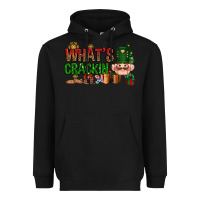 Black What's crackin Christmas Heavyweight Hoodie - NancyCooperArtShop