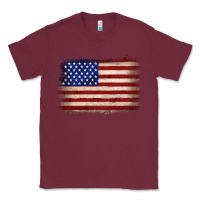 Burgundy American flag Classic Tee - JahusDesignShop
