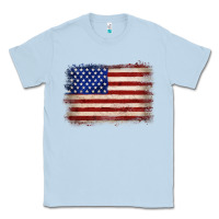 Dusty Blue American flag Classic Tee - JahusDesignShop