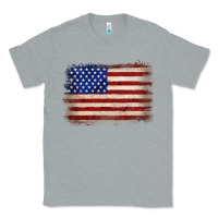 Heather Grey American flag Classic Tee - JahusDesignShop
