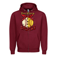 Burgundy busy raising ballers malia Zipper Hoodie - MaliasSmallBusiness
