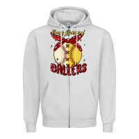 Dove Grey busy raising ballers malia Zipper Hoodie - MaliasSmallBusiness