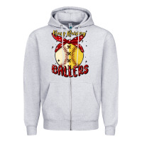 Heather Grey busy raising ballers malia Zipper Hoodie - MaliasSmallBusiness
