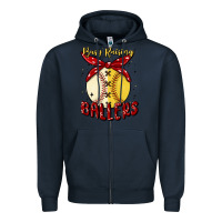 Navy busy raising ballers malia Zipper Hoodie - MaliasSmallBusiness