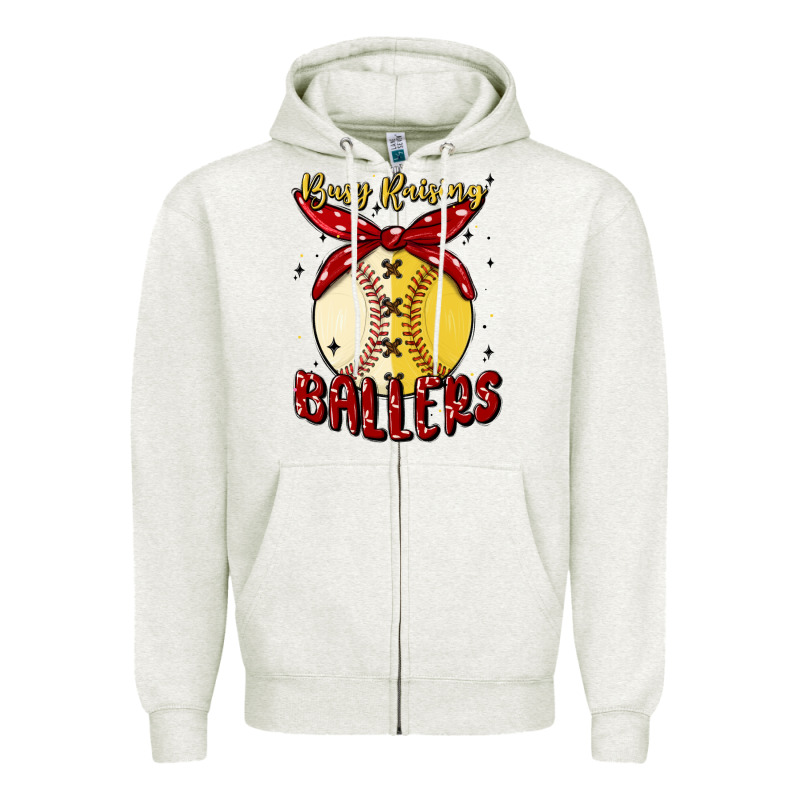 Busy Raising Ballers Malia Zipper Hoodie by MaliasSmallBusiness | Teevron