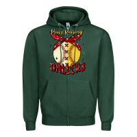 Sports Green busy raising ballers malia Zipper Hoodie - MaliasSmallBusiness
