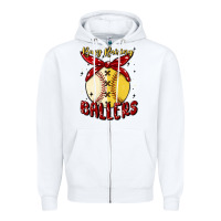White busy raising ballers malia Zipper Hoodie - MaliasSmallBusiness