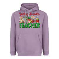 Lavender santa's favorite teacher Heavyweight Hoodie - MaliasSmallBusiness