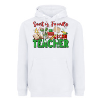 White santa's favorite teacher Heavyweight Hoodie - MaliasSmallBusiness