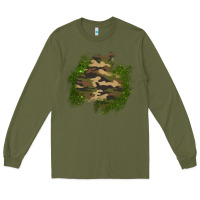 Army Green camouflage glitter patch Long Sleeve Tee - AdoDesignShop