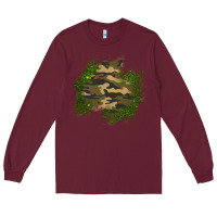 Burgundy camouflage glitter patch Long Sleeve Tee - AdoDesignShop