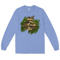 Colony Blue camouflage glitter patch Long Sleeve Tee - AdoDesignShop