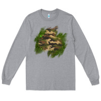 Heather Grey camouflage glitter patch Long Sleeve Tee - AdoDesignShop
