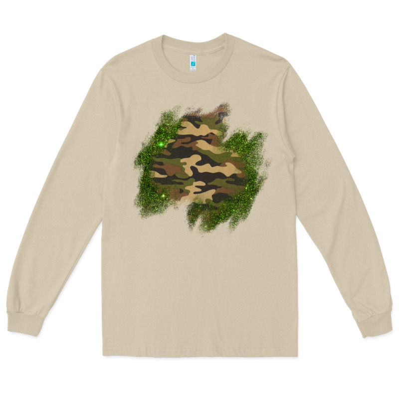 Camouflage Glitter Patch Long Sleeve Tee by AdoDesignShop | Teevron