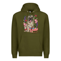 Army Green Easter pug Premium Hoodie - RanaPortraitStore